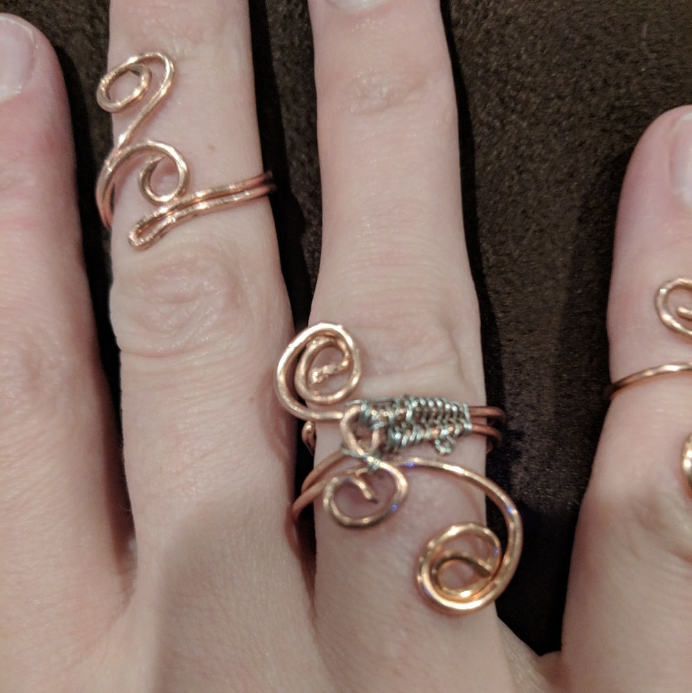 Handmade Copper Ring Set - Picture 2 of 4